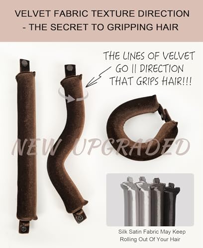 Heatless Curls Overnight Velvet Rods - Jumbo Hair Rollers Set for Long Hair