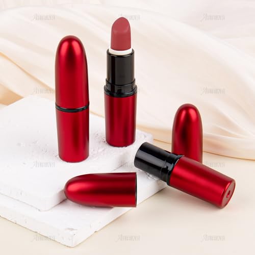 Empty Lipstick Tubes 15 Pack Red Bullet Shaped DIY Lip Balm