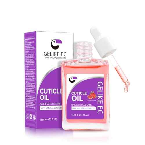 gelike ec Nail Cuticle Oil for Moisturize and Repair Easy and Quick Absorb Cuticles Care Treatment - Natural Pomegranate Smells for Women and Men Dry Damaged Thin Nails