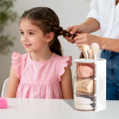 Rotating Hair Accessories Organizer & Brush Holder for Girls