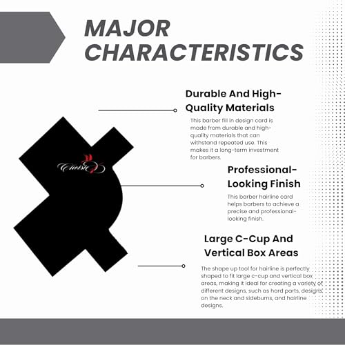 Line Me Up Barber Black Barber Enhancement Card, T Shape Hairline Shaping Tool Reusable Color Spray Edge Hair Liner Card for Precise Edge Beard Line Up Tools Cutting Guide Essentials for Men