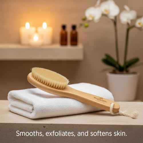 Tiger Tail Therapeutic Dry Brush for Body ? Includes Carry Bag - Exfoliating Brush for Lymphatic Massage, Cellulite Appearance, Skin Rejuvenation, Dead Skin Cell Removal/Detox, Fascia Massage