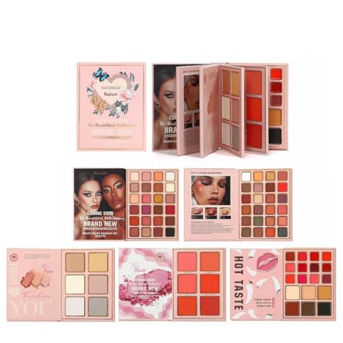 Makeup Book Palette - 6-in-1 Eye Shadow, Blusher & Lipstick
