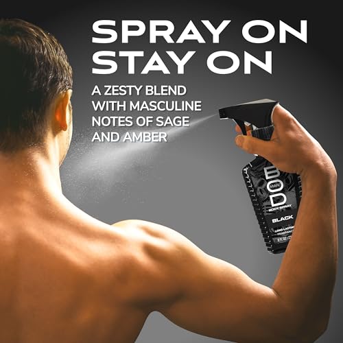 BOD Man Black Fragrance Body Spray, 8 fl oz (Pack of 2)