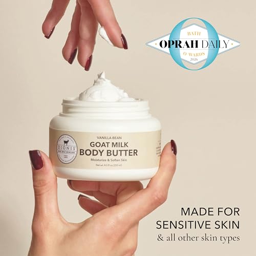 Dionis Goat Milk Whipped Body Butter Vanilla Bean - 8.5 oz, Nourishing Moisturizer