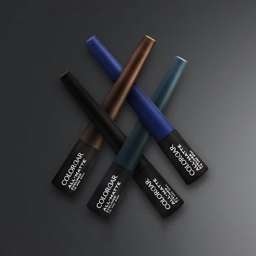 Colorbar All-Matte Eye Liner - Liquid Eyeliner with Innovative Applicator for Precision - Quick-Drying and High-Pigment - 001 Matte Black - 0.08 oz