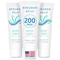 BERGMAN KELLY Travel Size Body Wash (1 fl oz, 200 PK, White Tea), Delight Your Guests with a Revitalizing and Refreshing Hotel Body Wash, Quality Mini and Small Size Guest Hotel Toiletries in Bulk