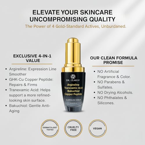 Argireline Serum for Fine Lines & Wrinkles ? Advanced Peptide Face Serum with GHK-Cu to Help Improve Skin Firmness & Texture - 1 Fl Oz