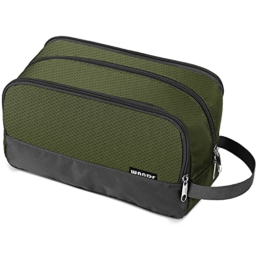 WANDF Army Green Medium Travel Dopp Kit for Men – Compact Toiletry Bag