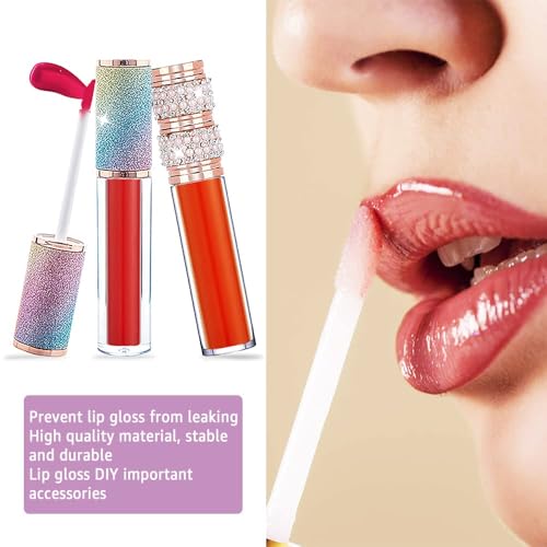 AMORIX 6pcs 5ml Empty Lip Gloss Tubes with Rhinestone Wands