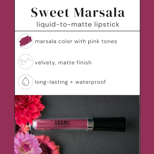 Aromi Marsala Matte Liquid Lipstick - Rosy Burgundy