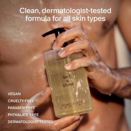 Salt & Stone Santal & Vetiver Body Wash 15.2 fl oz – Unisex Hydrating Gel Cleanser