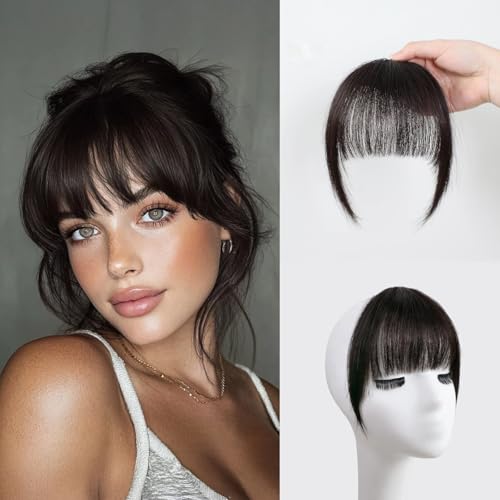 Clip-In Bangs 100% Real Human Hair Curtain Fringe Extensions