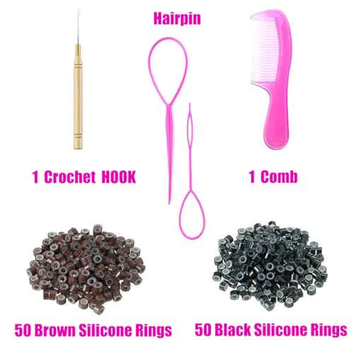 Glitter Hair Tinsel Extensions Kit for Party & Cosplay - 2 Colors, Long & Washable