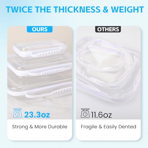 3PCS Extra Large Clear Hard Shell Zipper Case With Handle, 14.5 inch XL Hard Zipper Waterproof Pouch for Toiletries, Cosmetics,Toys, and Puzzles
