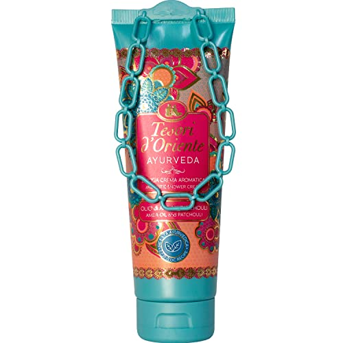 Tesori d'Oriente Shower Cream Gel Womens, Moisturizing Body Wash For Women, Travel Size Body Gel with Skin Care Essentials-250 Ml-8.45us Fl Oz [Italian Import ]-(Ayurveda)