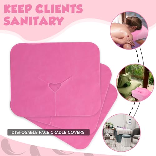 Disposable Face Cradle Covers for Massage Tables & Chairs - Pink, 200 pcs