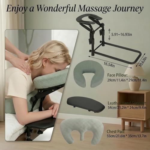 Massage Headrest for Bed with Arm Rest & Breast Pillow