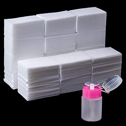 JIASHENG 48 Bottles Nail Polish Organizer Case, 1000pcs Gel Nail Polish Remover, Lint Free Nail Wipes Cotton Pad with a Pump Dispenser Bottle