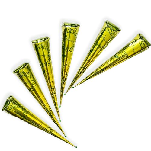Natural Henna Cones - Ready-to-Use Hair Color Paste, Pack of 6