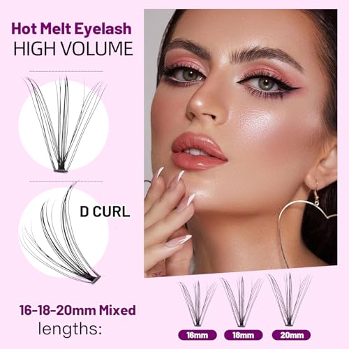 200Pcs D Curl False Eyelashes 0.07mm Mixed Length 10-20mm