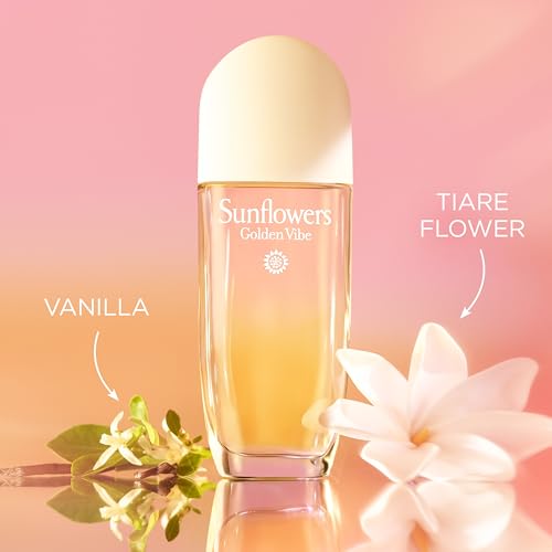 Elizabeth Arden Sunflowers Golden Vibe Women's Perfume, Floral Parfum, Notes of Vanilla, Petit Grain, & Coconut Flower, Eau de Toilette, 3.3 fl oz