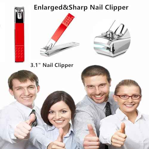 Stocking Stuffers for Men Women Manicure Set Nail Clipper Set Stainless Steel Toe Finger Nail Clippers Kit Personal Care Tools with Portable Travel Case Manicure Tools Grooming Kit for Women Men(Red)