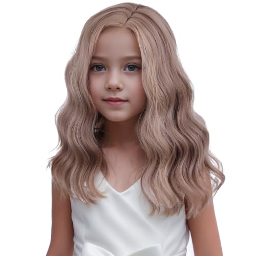DUDUWIG Blonde Brown Kids Wig - Short Curly Synthetic Hair for Cosplay