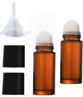 2-Pack 30ml Refillable Glass Essential Oil Roller Bottles for Perfume & Cosmetics
