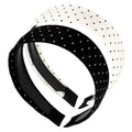 2-Pack Polka Dot Headbands for Women & Girls Black & White Boho Hair Accessories