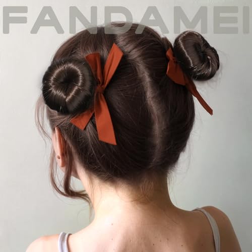 Hair Bun Maker Kit for Kids, 8PC Donut Bun Set with Elastic Ties