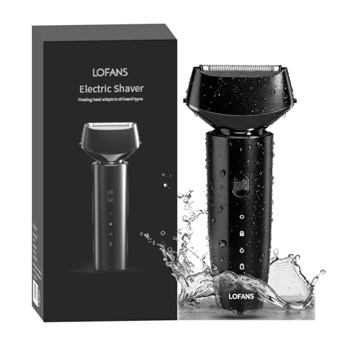 Electric Foil Shaver for Men with Floating Dual Blade Head, Rechargeable Wet & Dry Electric Razor, USB-C Cordless Mens Shaver with Travel Lock for Face Grooming