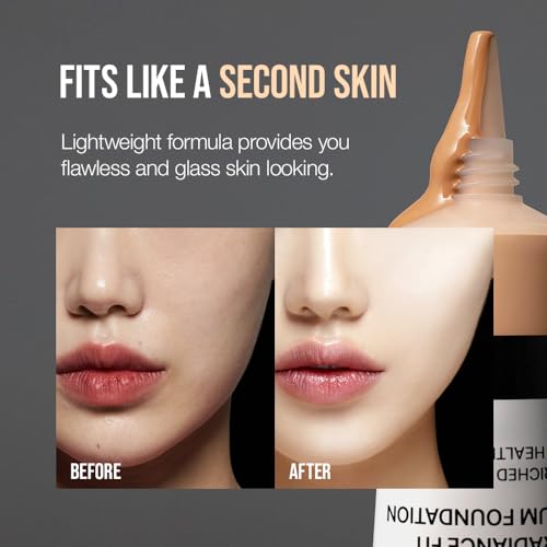 TFIT Radiance Fit Serum Foundation - Flawless Coverage, Dewy finish, Long-lasting, Lightweight, Korean Makeup,1.05 Oz. (C1.5 Lingerie, 1.05 Oz.)