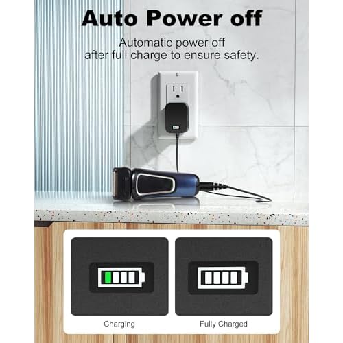 5V Charger for Remington Shaver - Auto Power Off & Charging Display 5V1A Power Cord Compatible with HC5870 HC4250 PF7500 PF7600 PG6250 PG6255 PG6170 PG6171 XR7000 XF8550 XF8700 XR1400 XR1430 HC5950