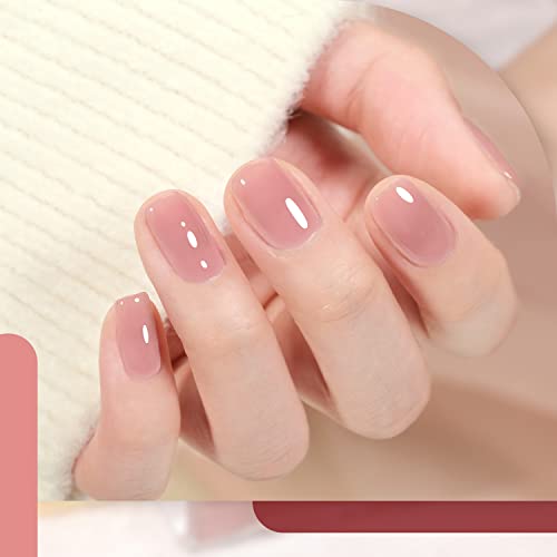 GAOY Rose Garden Jelly Gel Nail Polish Set - 6 Sheer Nude & Pink Colors