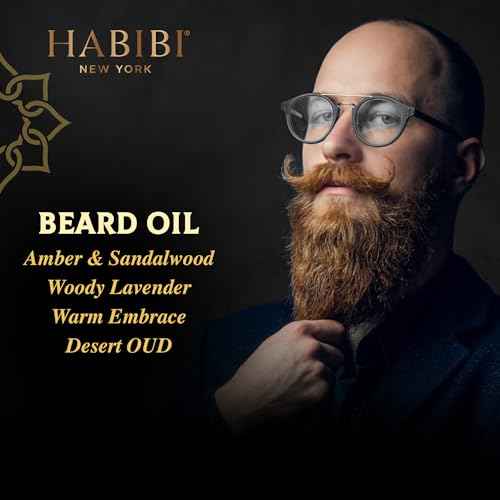 H HABIBI Beard Oil Collection ? 4 Pack, 2.0 Fl. Oz Each, Naturally Derived Beard Growth Oil for Men, Beard Care Essentials ? Nourishes, Softens & Promotes Healthy Beard Growth