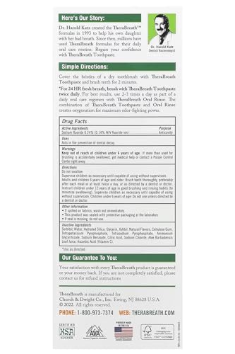TheraBreath Breath Freshening Toothpaste 4 oz for Bad Breath & Oral Health