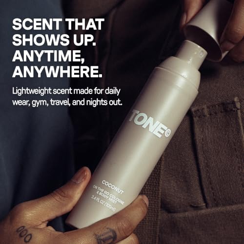 TONE Coconut Cologne for Men | Travel Size Spray 3.4 fl oz
