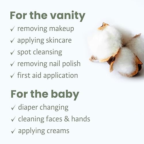 Organic Cotton Pads for Sensitive Skin - XL Biodegradable 2 Pack
