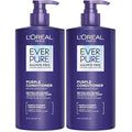 L¡¯Oreal Paris Sulfate Free Brass Toning Purple Conditioner for Blonde,Bleached,Silver,or Brown Highlighted Hair,EverPure,23 Fl Oz (Packaging May Vary),(Pack of 2)