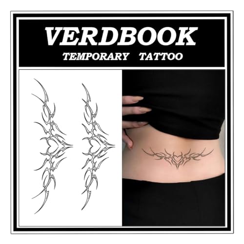 VERDBOOK Waterproof Temporary Tattoos - 2 Sheet Kit, 7-15 Days