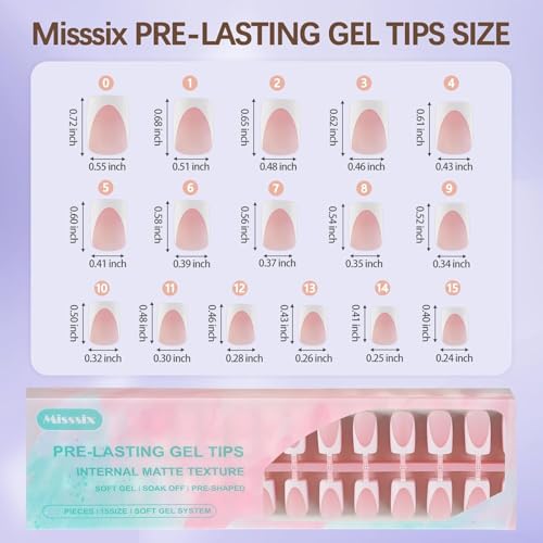 Misssix French Tip Press On Nails Kit 160Pcs Short Square