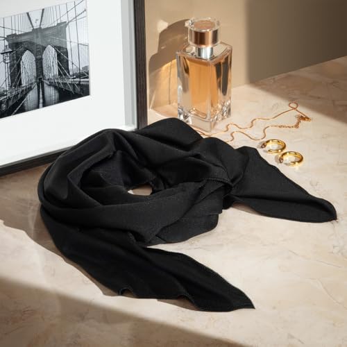 KISS Colors & Care Soft Satin Wrap Scarf - Extra Long Black Hair Protection