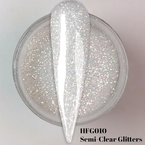 Oumisaya Glow in the Dark Nail Dip Powder Set - Pink White Glitter