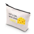 BDPWSS Cheese Gifts For Women Cheese Lover Gifts Just A Girl Who Loves Cheese Cosmetic Bag For Foodie Chef Baker Pastry Gifts Food Lovers Gifts (Girl Loves Cheese)