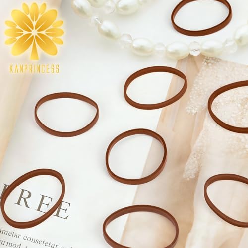 KANPRINCESS 1000pcs Brown Mini Hair Rubber Bands for Kids & Adults
