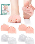 Silicone Toe Spacers Separators for Men Women Bunion & Hammertoe Corrector Beige & Clear - 4 Pairs
