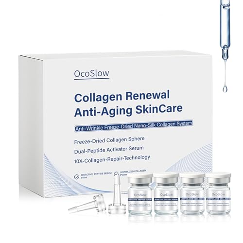 Freeze Dried Collagen for Face, Anti-Wrinkle Freeze Dried Nano Silk Collagen, Stem Cell Serum, Instant Face and Eye Lift (1set)