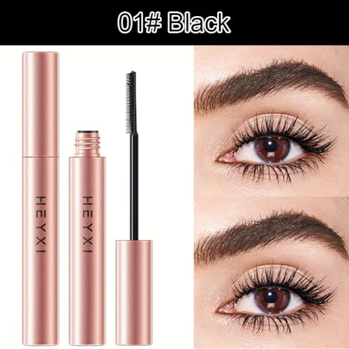 Waterproof Black Mascara With Fine Tooth Comb Brush, Volumizing and Lengthening Mascara for Fine Lashes, Volume and Length, Curling, Smudge-Proof (#01)
