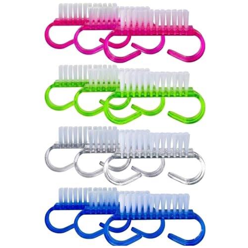 12 Pcs Nail Brush Set for Cleaning Fingernails and Toenails - Travel & Kids Friendly